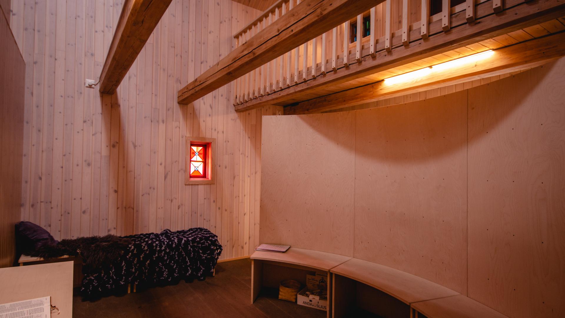 Bilde fra kapellet på Musikkfolkehøgskolen Viken