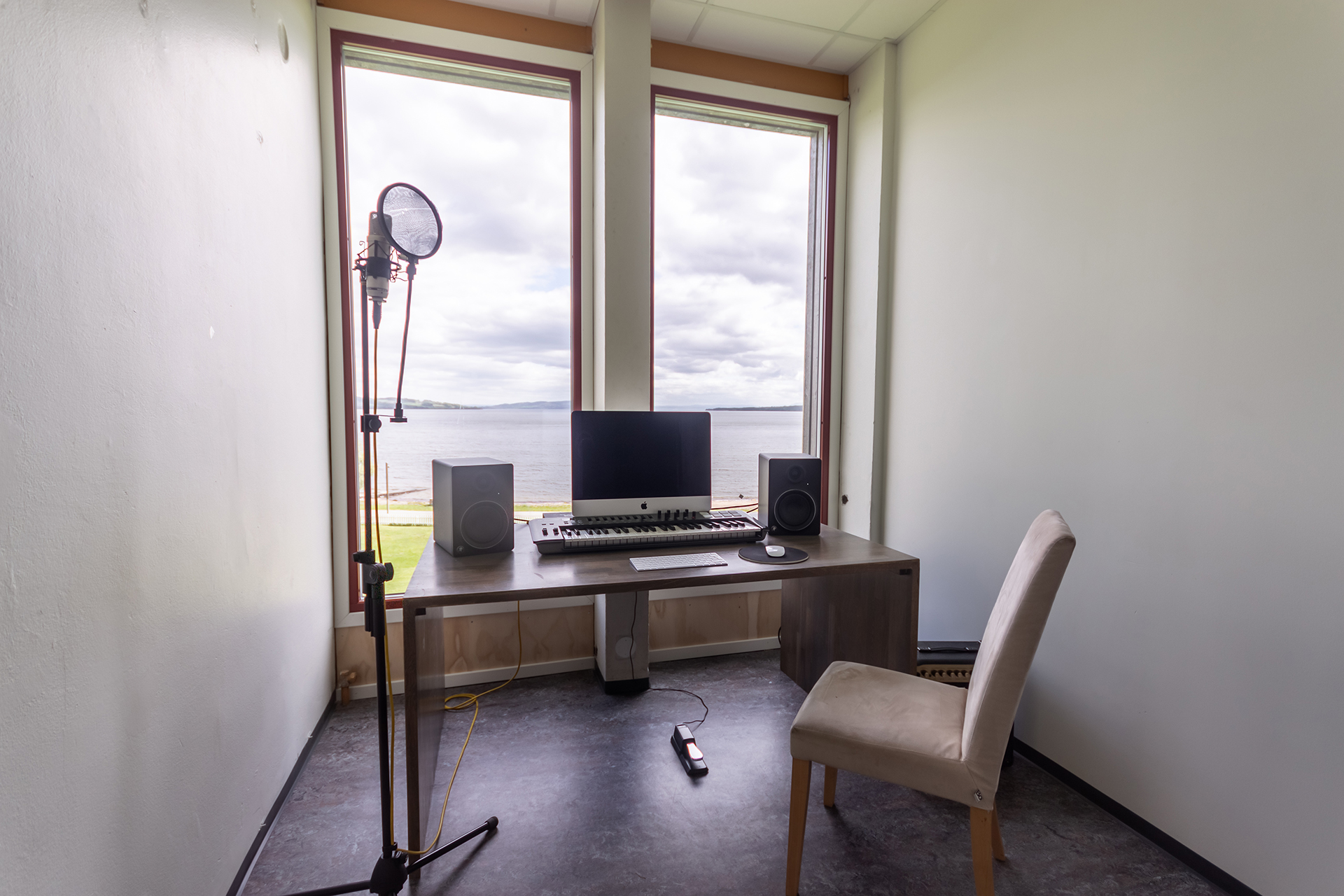 Lite studio på Musikkfolkehøgskolen Viken